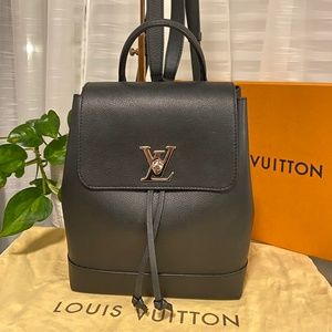 Authentic Louis Vuitton LockMe calfskin backpack in black